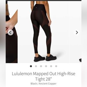 Lululemon Mapped Out High-Rise
Tight 28" Black / Ancient Copper. Size 4. EUC